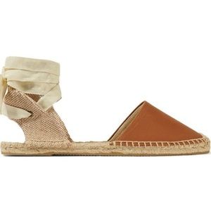 Soludos–brown leather, lace up espadrilles
